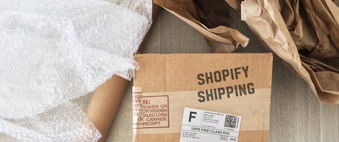 Shopify shipping box.