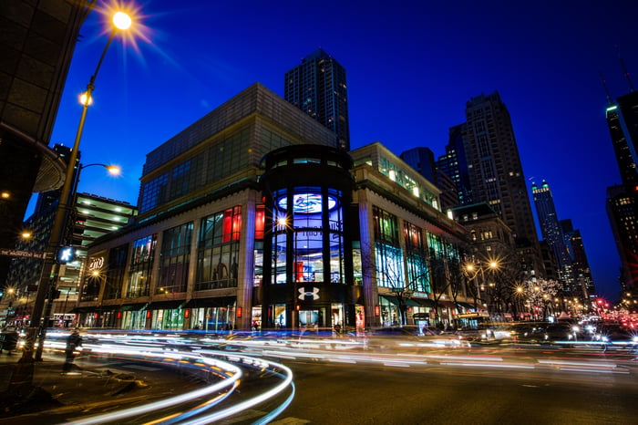 Exterior of Under Armour store in Chicago.