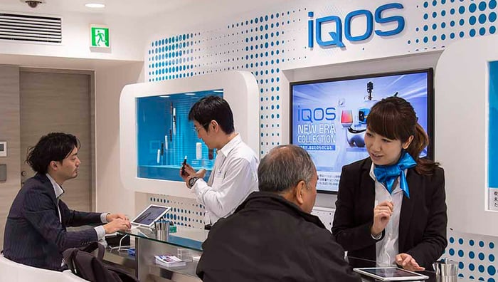 Philip Morris's iQOS electronic cigarette devices in Japan