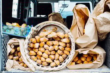 Foodservice Distribution Bread in the Back of Delivery Truck