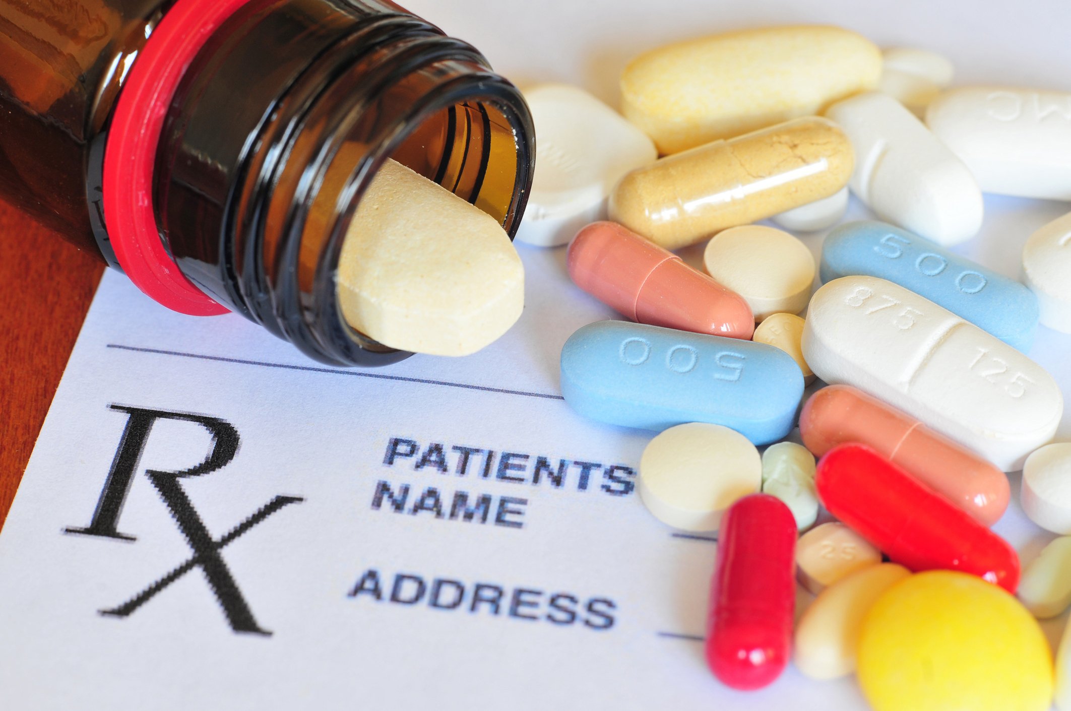 Prescription Drugs Pharmaceuticals Pills on Paper