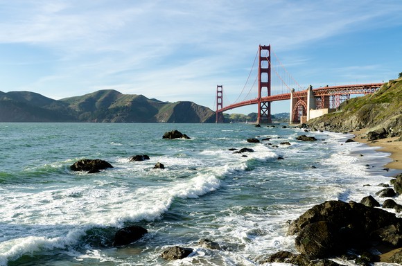 Golden Gate Bridge landmark in San Francisco, California.