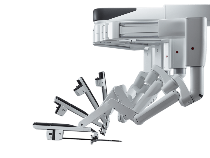 Intuitive Surgical's da Vinci Xi with splayed arms