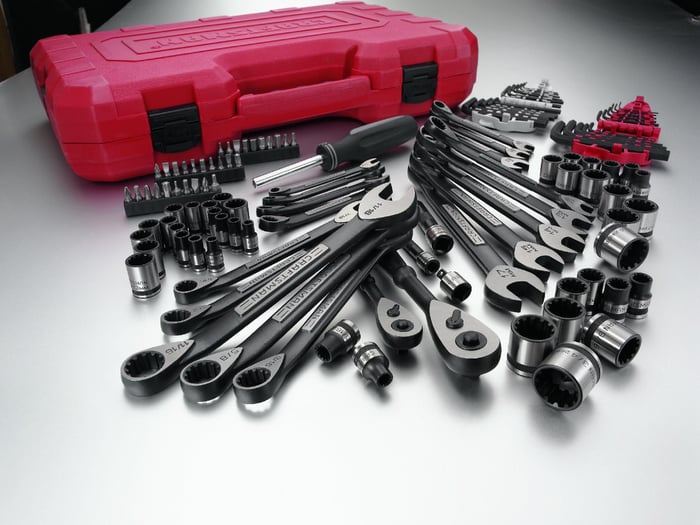 A toolbox and set of Craftsman tools.