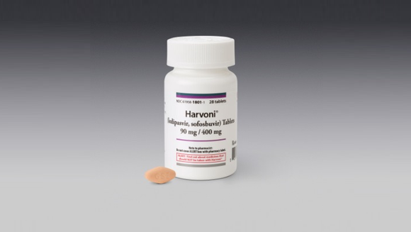 Harvoni bottle and pill