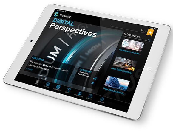 Cognizant's app displayed on a tablet