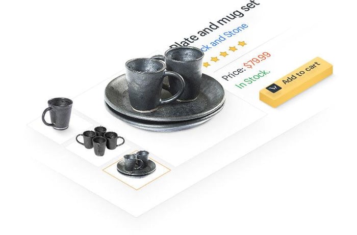 Plate and mug set sold through an Amazon third-party merchant