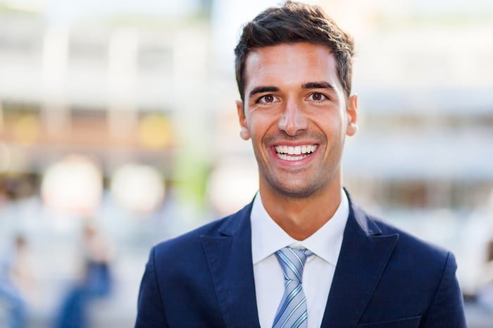 Smiling man in business suit