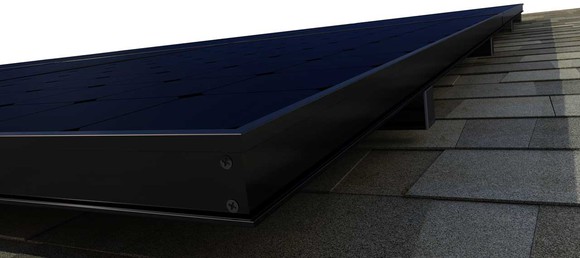 Close up of SunPower's low profile rooftop solar system.