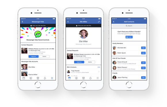Messenger Kids parental controls in the Facebook app