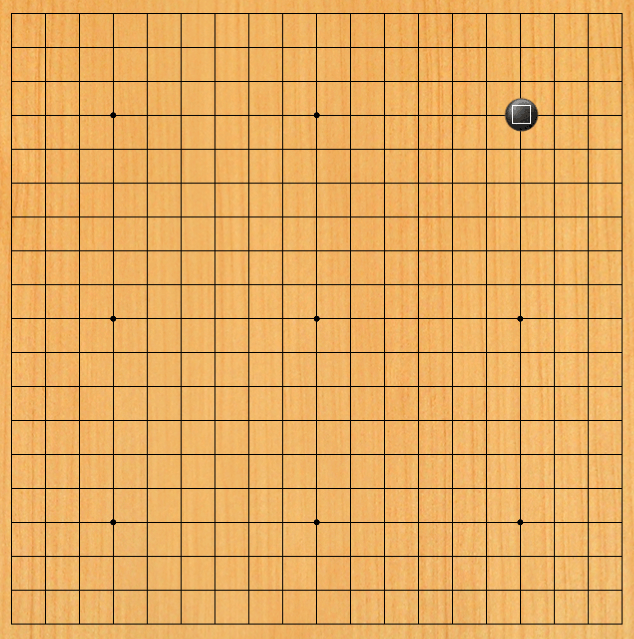 Black stones surround the top right corner of the board, and white stones make a wall facing downwards to the right side.