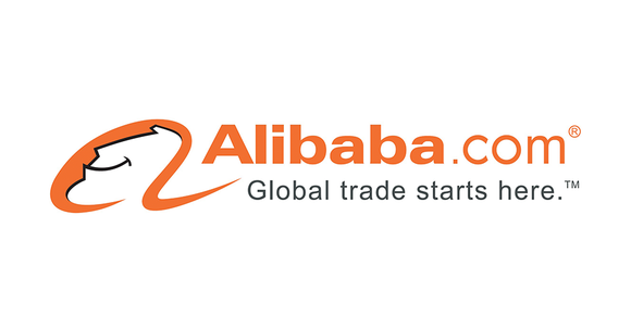 Alibaba logo with the Global trade starts here tagline.