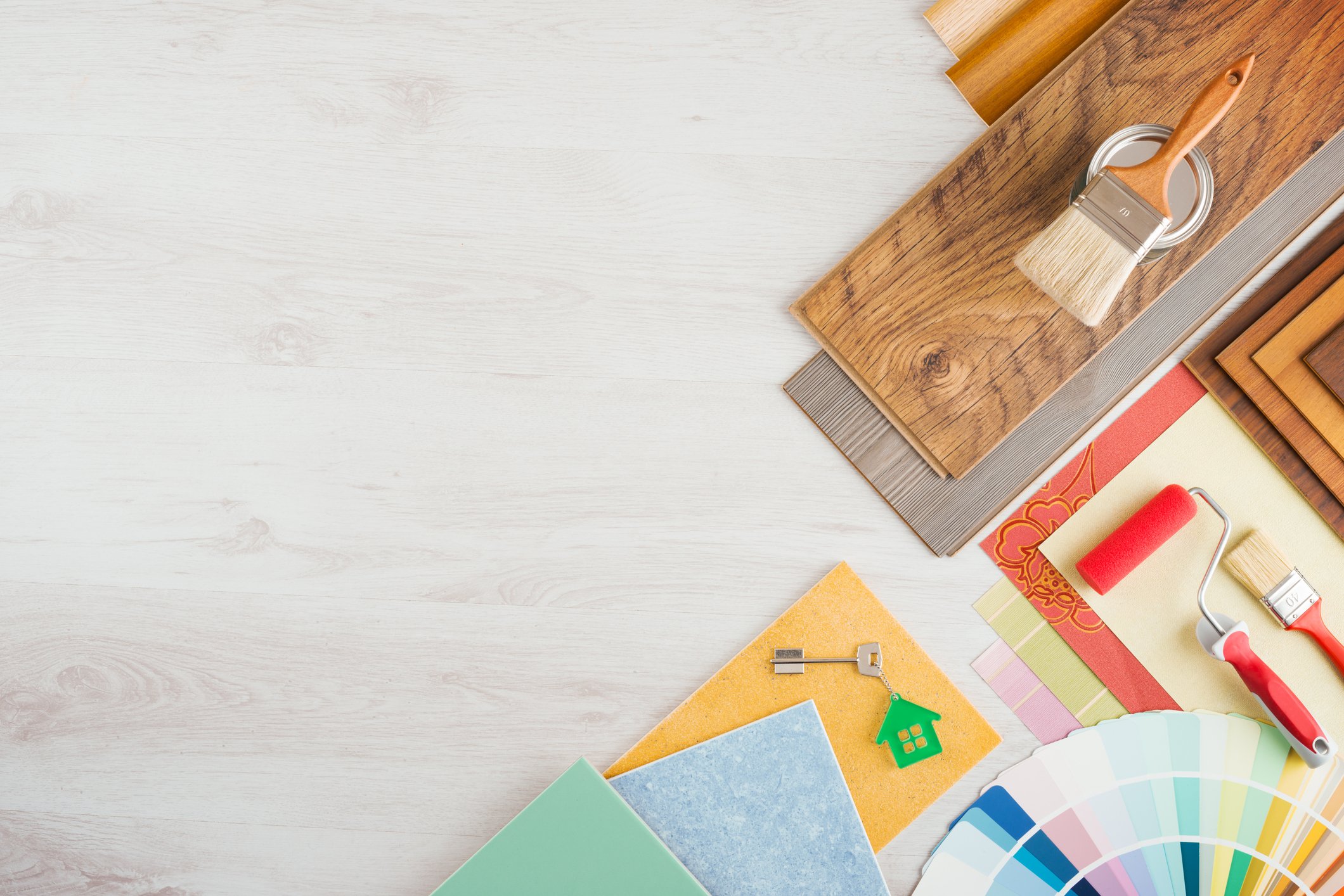 New hardwood flooring and paint supplies