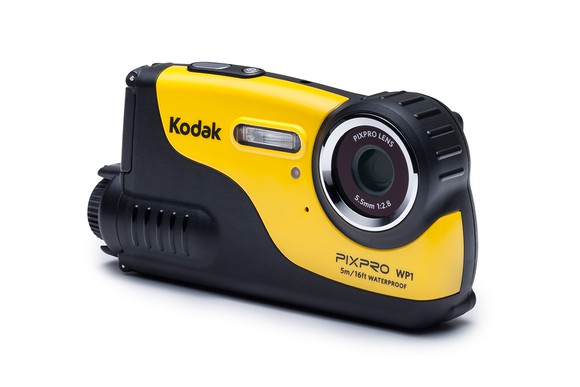 Yellow Kodak-branded camera.