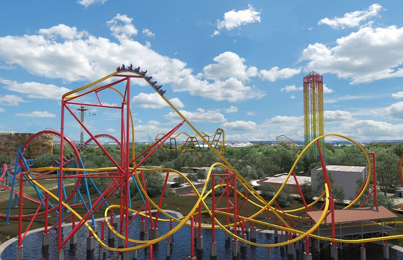 Wonder Woman Golden Lasso coaster set to open in April at Six Flags Fiesta Texas.