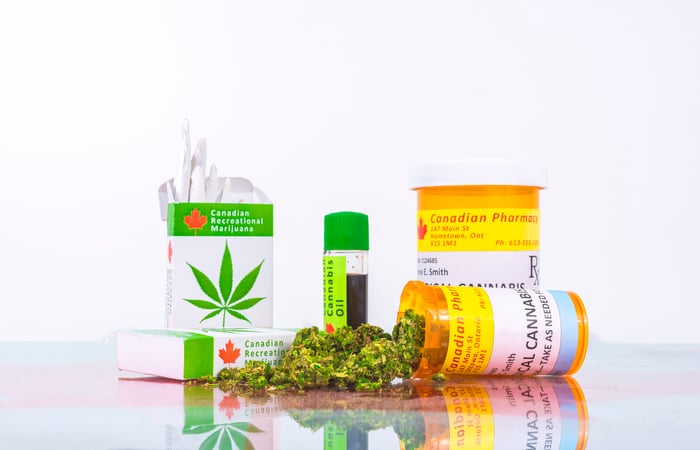 An assortment of legal Canadian cannabis products. 