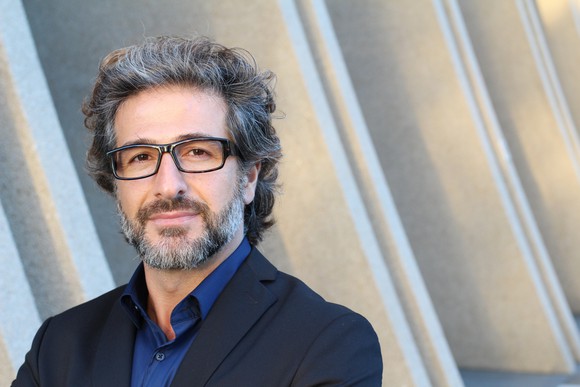 Gray-haired man in suit