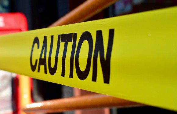 Yellow caution tape, close-up