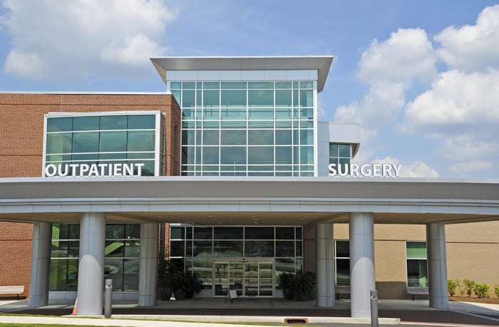 Exterior of a medical office building reading Outpatient Surgery