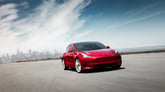 Tesla ONLY Model 3 Performance - Red Front Motion - SF Skyline