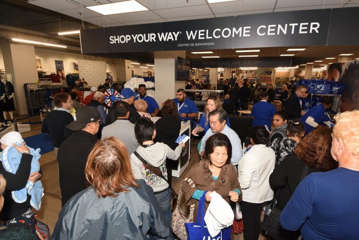 Customers flocked to the grand reopening of Sears store of the future last year.