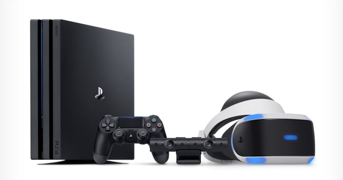 A PS4 and PSVR headset.