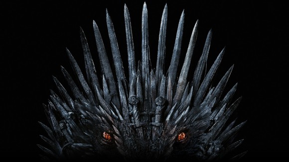 The Iron Throne with dragon eyes.