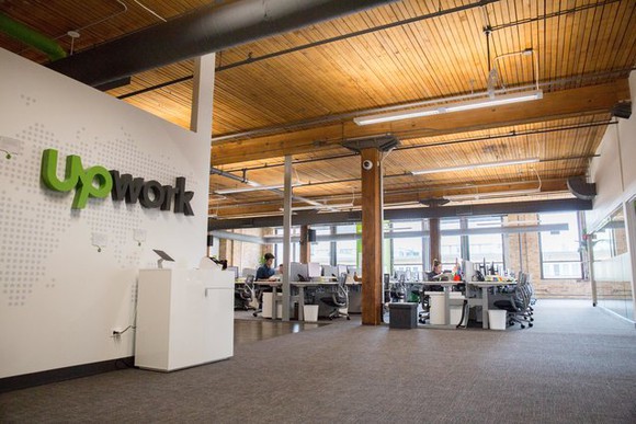 Interior shot of Upwork offices.