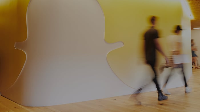 Snapchat ghost mural at Snap offices.