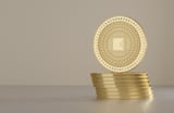 stack of gold coins with zeroes and ones on them cryptocurrency virtual digital currency