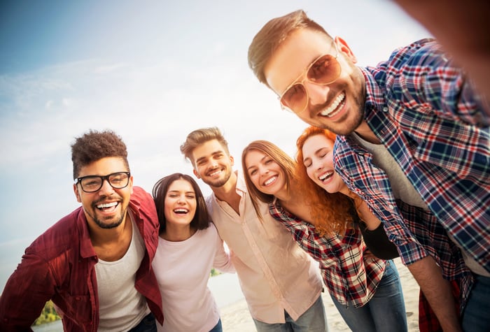 Group of young adults smiling