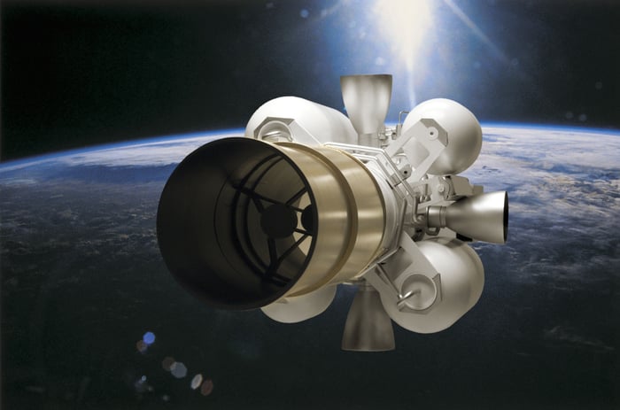 Raytheon's Exo-Atmosopheric Kill Vehicle pictured in space.