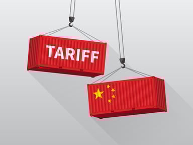 Containers Illustrating US China Trade War