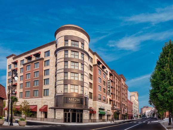 An exterior view of the MGM Springfield