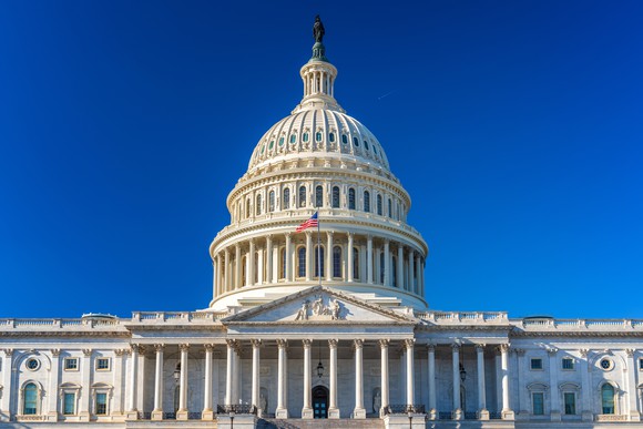 The U.S. Capitol on a clear, sunny day