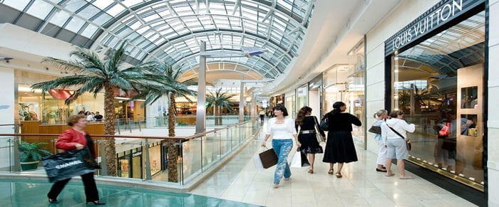 An interior shot of The Mall at Millenia