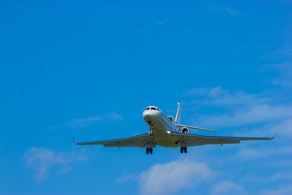 Passenger plane in the air