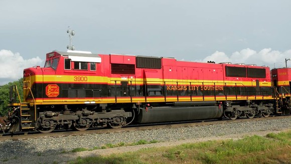 Train with Kansas City Southern markings.