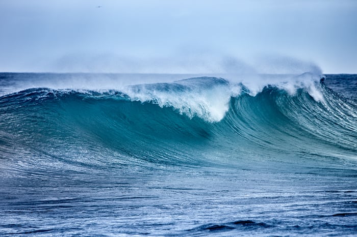 An ocean wave.