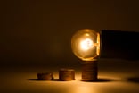 Getty Edison Bulb on Stacks of Pennies