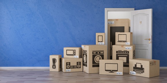 boxes of electronics