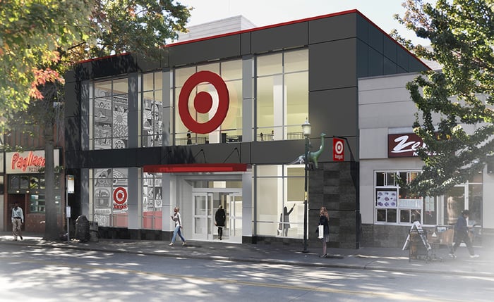 Drawing of small-format Target store near Seattle University.