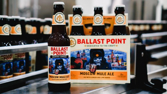 A six pack of Ballast Point beer