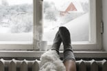Getty Feet on Radiator in Winter