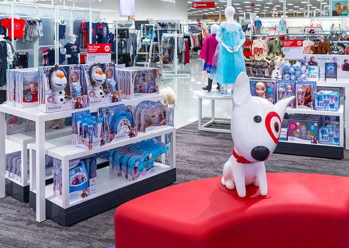 A Disney store in Target, with Frozen 2 items displayed