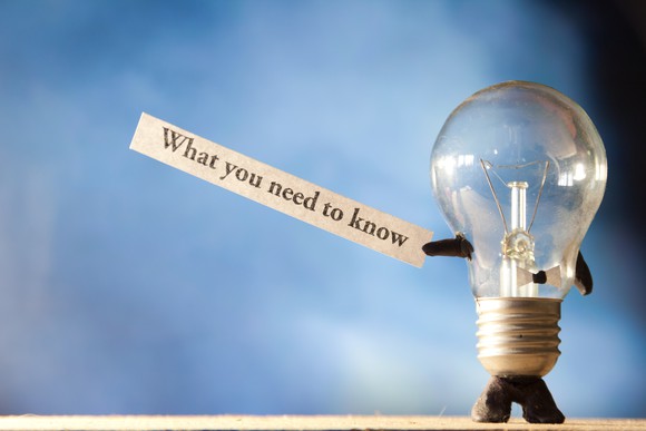 A light bulb seems to be holding a scrap of paper on which is printed what you need to know.