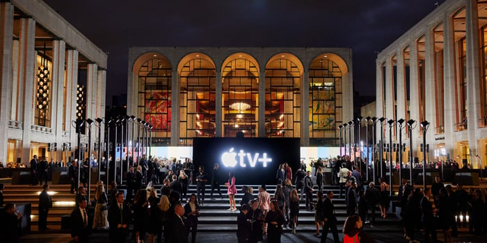 Apple TV+ logo at The Morning Show premiere