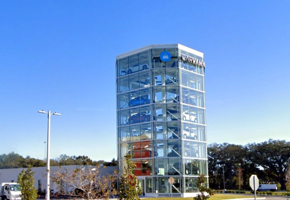 A Carvana vending tower in Tampa, Florida.