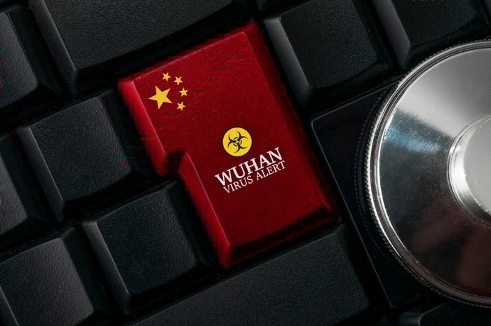 Wuhan Virus Alert on a keyboard