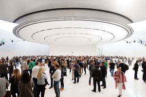 oamenii din interiorul teatrului Steve Jobs